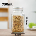 Airtight Smell Proof High Borosilicate Grain Spices Glass Dry Glass Food Storage Container With Bamboo Lids